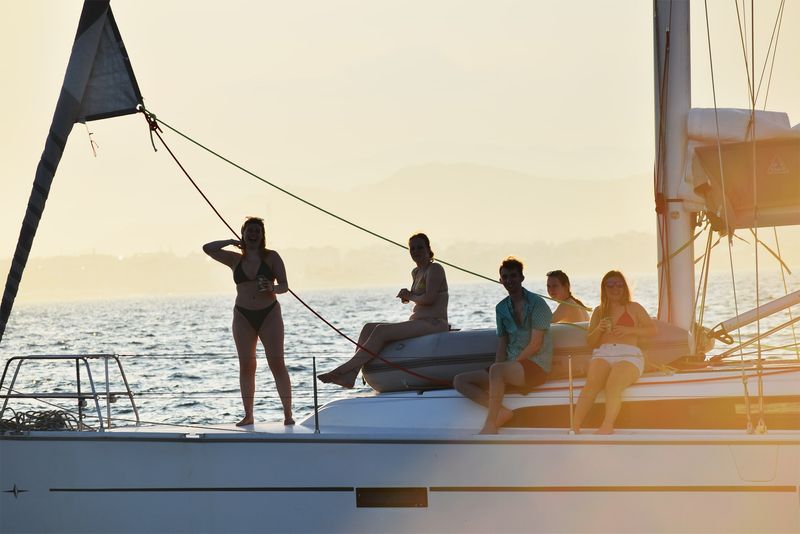 crew on the bow on day one