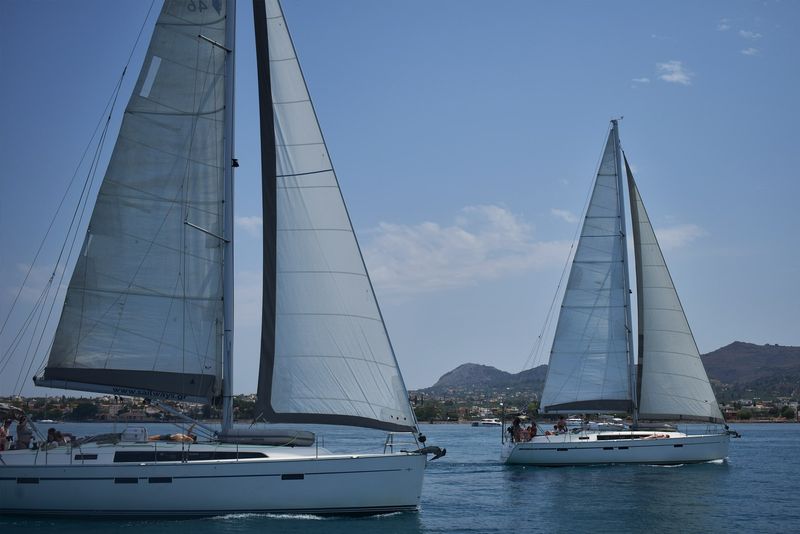 a yacht under sail